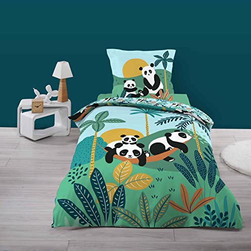 Morbuy Panda Bettwäsche-Set – 2-teilig, 140x200 Cm + 1 Kissenbezug 50x75 Cm, Mikrofaser, Mit Reißverschluss