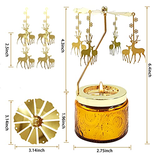 Aromatherapy Scented Candles Gift Set For Women Soy Candles For Home Jar Small Candles Rotating Candlestick With Snowflakes Reindeer,Lavender Candle Christmas Birthday Valentine’s Day Mother Gift #TOP3