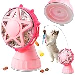 2-in-1 Cat & Dog Adjustable Treat Dispensing Toy & Teaser (Pink)