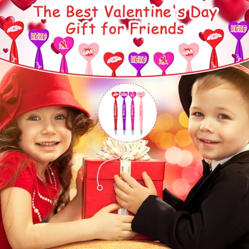 Set de 72 bolígrafos de gel negro con forma de corazón para San Valentín miniatura 6