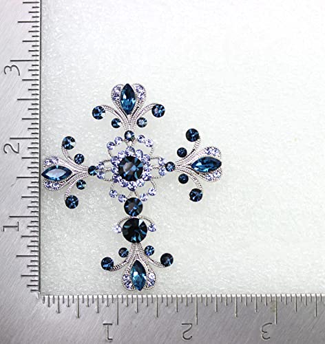 Image of Faship Gorgeous Rhinestone Crystal Cross Crucifix Pin Brooch