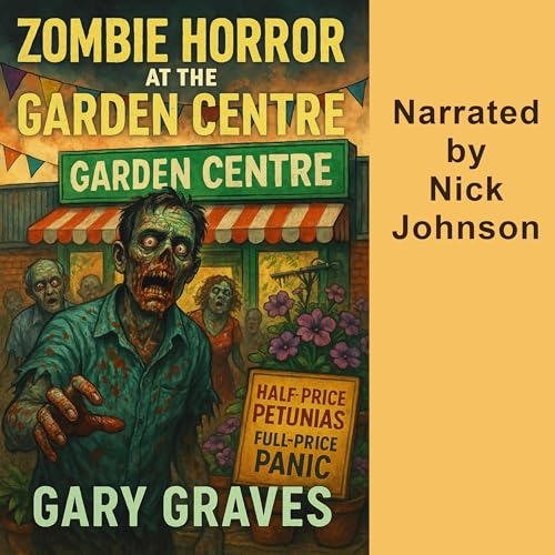 Diseño de la portada del título Zombie Horror at the Garden Centre