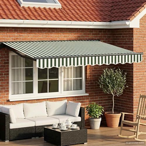 Auvent manuel avec LED et cadre aluminium extensible pour balcon - 2