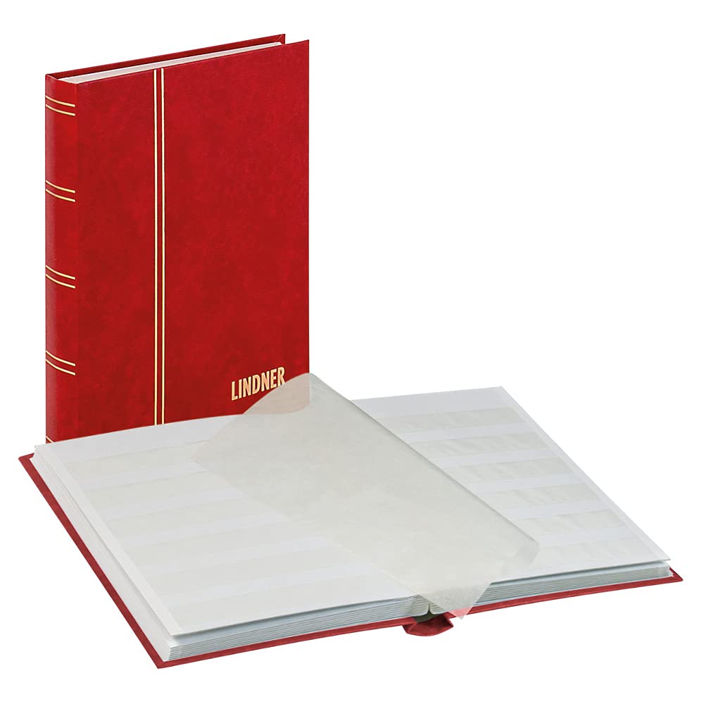LINDNER Das Original Classeur pour Timbres Standard avec 32 Pages Blanches, 165 x 220 x 24 mm, Rouge