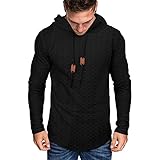 Mens Fashion Athletic Hoodies Sport Lightweight Sweatshirt Solid Color Fleece Pullover Black M