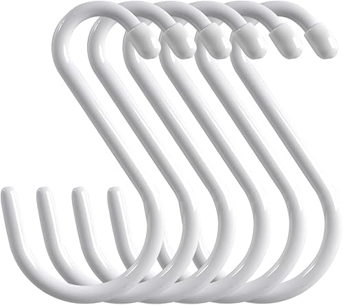 Ganchos en S con revestimiento de vinilo resistente de 6 pulgadas, ganchos en S recubiertos de goma negra, extra grueso, antideslizante, gancho en S