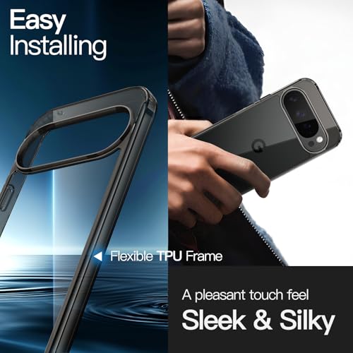 Image of JETech Cover Case for Google Pixel 10 /10 Pro 2025, Non-Yellowing Shockproof Bumper Protective Phone Cover, Anti-Scratch Hard PC Back (Obsidian)