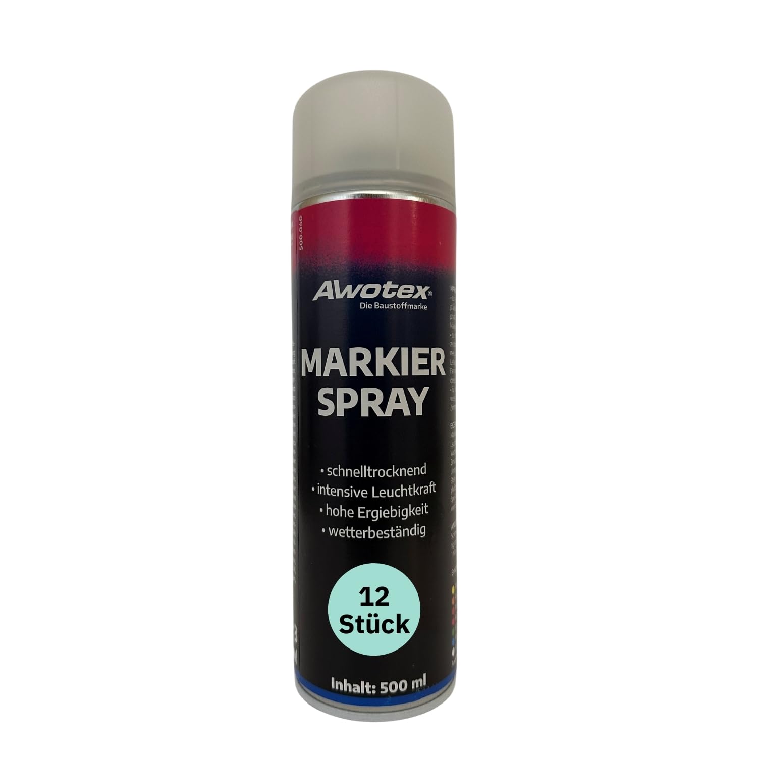 Markierspray neon-pink 500ml I 12 Stück Sprühfarbe mit hoher Deckkraft & ohne FCKW I Markierungsspray Baustelle schnell trocknend & wetterfest I Sprühfarbe zum Markieren für Wand- & Boden