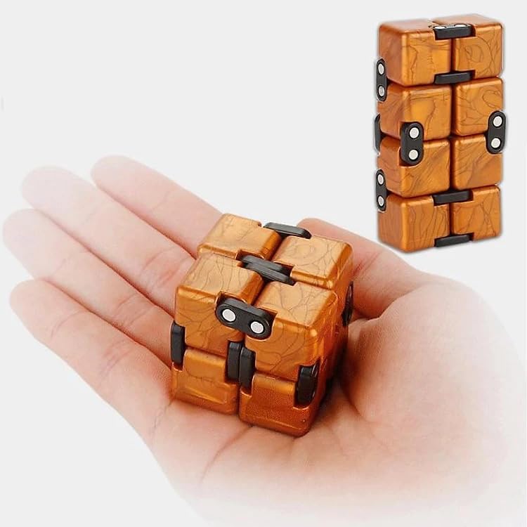 Hawkister QiYi Infinity Cube, Stress-Relief Sensory Toy Puzzle Cube Blocks for Anxiety, Focus & Relaxation, Brown 2