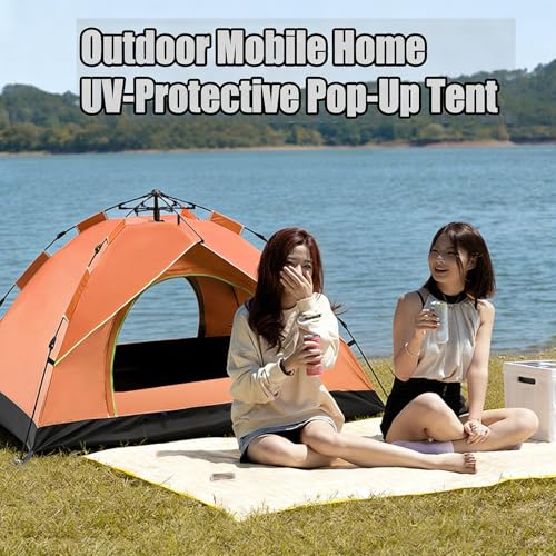 Carpa de camping naranja de armado rápido para 1 persona miniatura 3