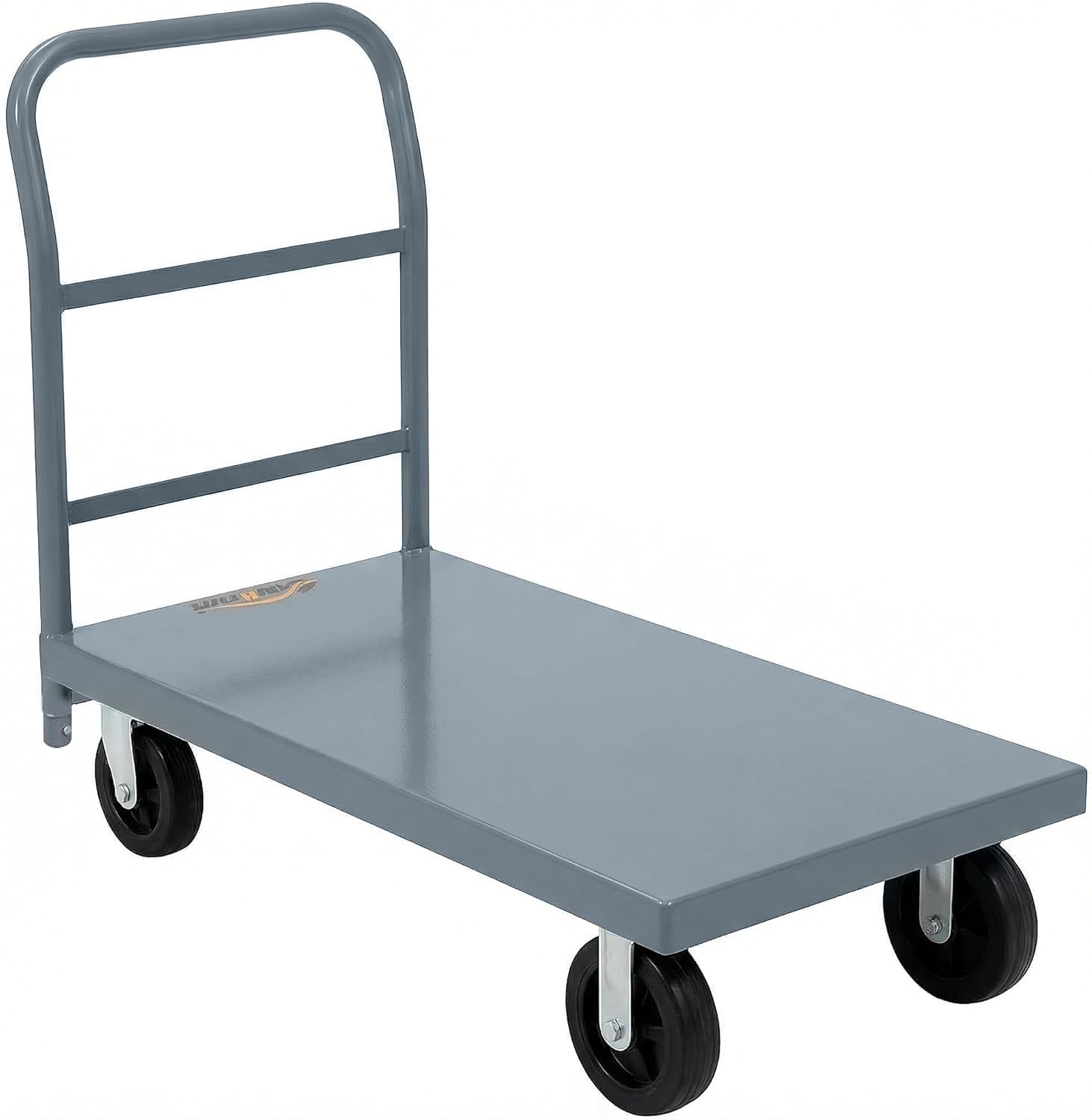 Stalowy wózek platformowy, nośność 997 kg, 61 cm x 122 cm, wytrzymały wózek pchany z gładkim pokładem, platforma przemysłowa do użytku magazynowego i komercyjnego