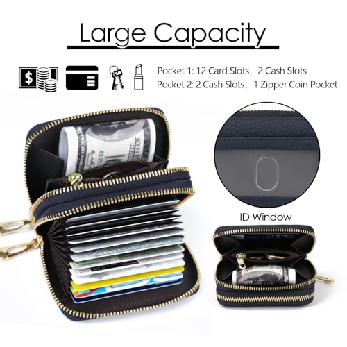 Image of imeetu Rfid Credit Card Holder,Genuine Leather Businese Card Case,Rfid Blocking Wallet for Women & Men