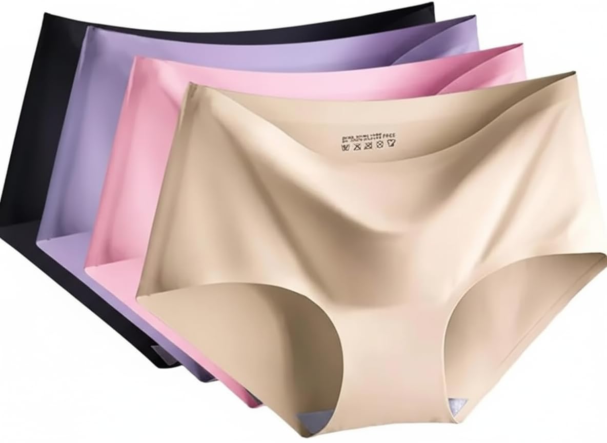 ganbatte Women's ICY Silk Laser Cut Seamless Panties | Soft & Breathable Panty for Women- Pack of 4 | Cool & Comfy Fit-picture-42