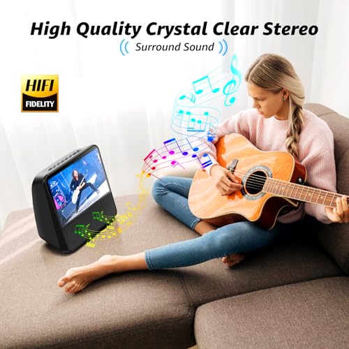 Image of 9.8 inch Portable DVD Player, 7 inch 1024x600, for Kids, Bluetooth 5.1 & 4000mAh | Bluetooth 5.1 TX & RX, compact, for kids car travel home, 3-5 hour playback, USB /AUX, plays DVD /CD, AV to TV, resume playback