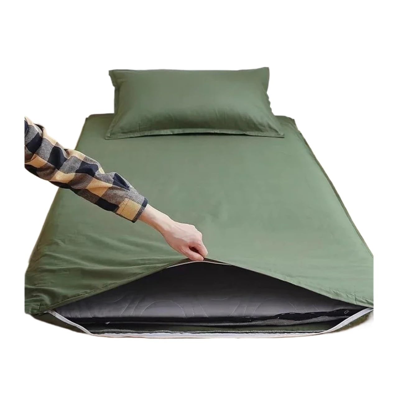 ZIHDKE 1pcs 360 Degree Fully Enclosed With Zipper Mattress Protector Cover Single Bed Sheet Protection for Tatami(150x200cm)