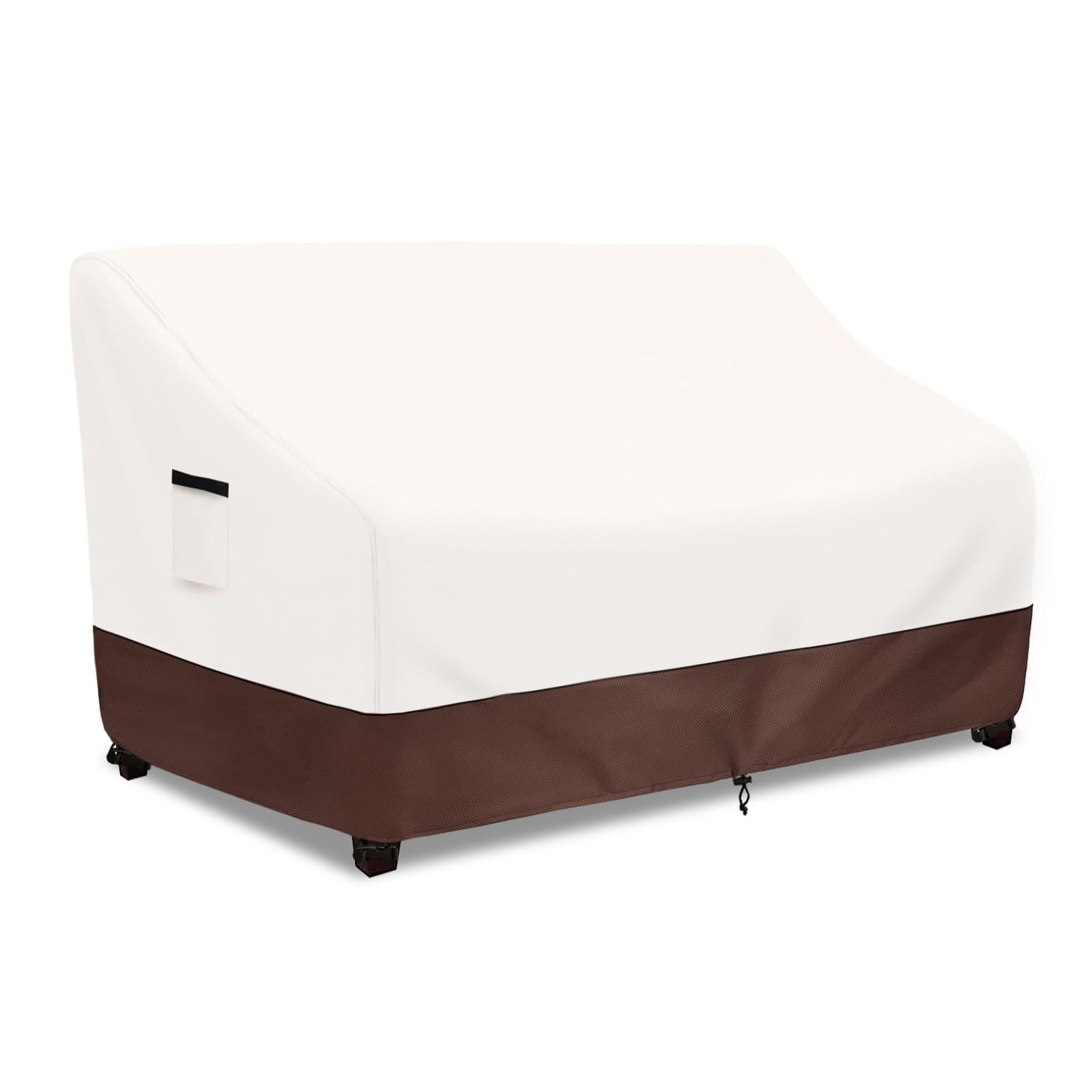 Aacabo Outdoor Couch Covers,85 Inches Outdoor Sofa Cover, Waterproof Patio Furniture Cover,Furniture Covers for Patio Seating (Beige)