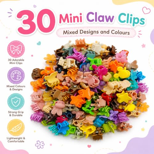 Image of 200 Pcs Hair Accessories for Kids Girls | Cute Baby Hair Clips, Rubber Bands, Nancy Bands & Mini Claw Clips Combo | Hair Accessories for Baby Girl | Kids Hair Clips Set | Mixed Designs