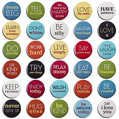 30 Pieces Motivational Round Fridge Magnets Inspirational Round Quote Magnets Positive Saying Round Magnets Funny Colorful Motivation Magnets For Classroom Office Home Decor #TOP16