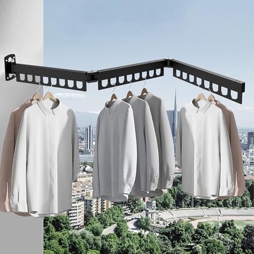 Séchoir à linge pliable et extensible en trois parties pour buanderie - 3