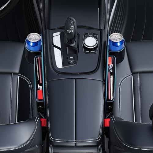 GLONRE Car Seat Gap Filler Organizer with Cup Holder, 2 in 1 Front Seat Gap Filler & Storage Box for Car, Leather Pocket for Phone Key Card, Interior Automotive Accessory Console Gadget (Driver Side) - Image 6