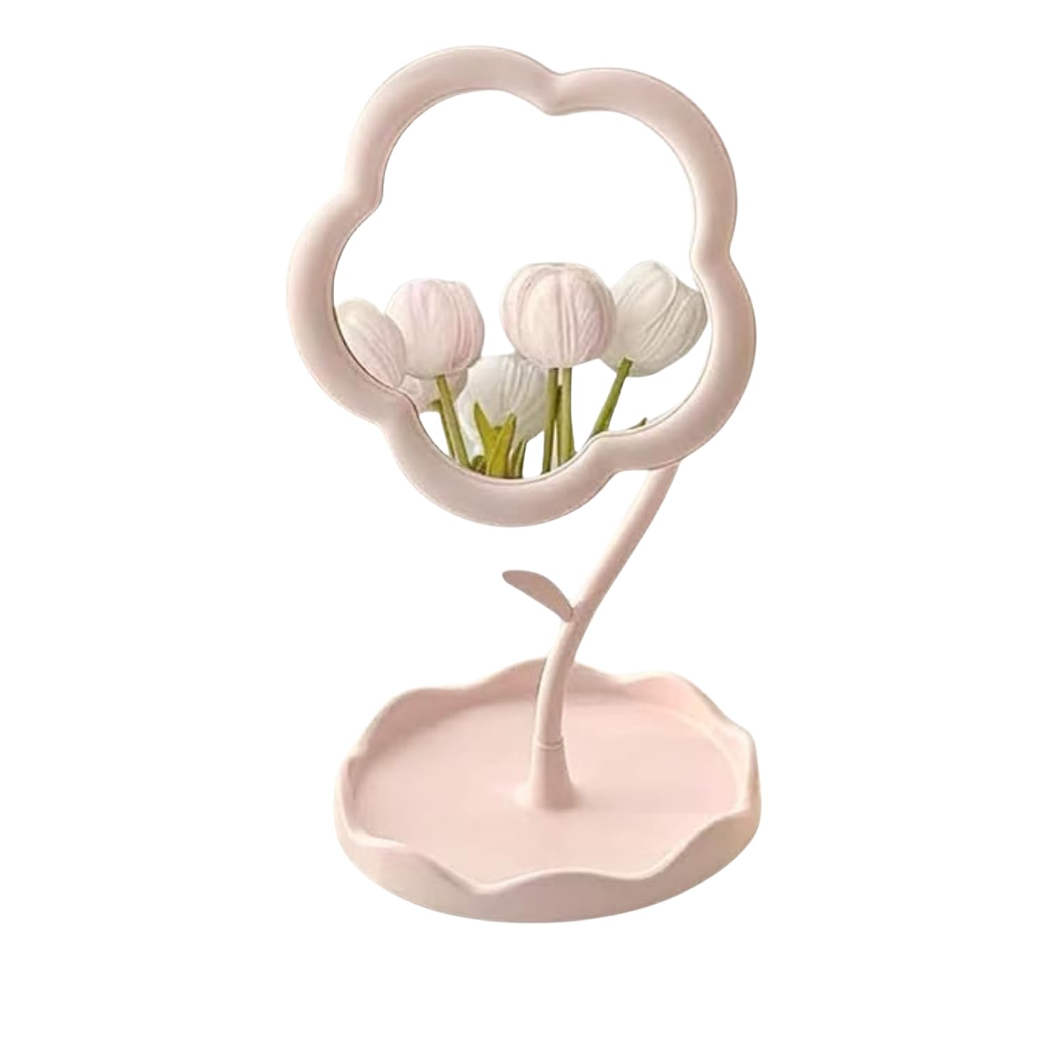 Cozora Makeup Mirror in The Shape of a Flower Vanity Mirror with Tray Table and Rotating Makeup Mirror Adorable Multicolored Flower-Shaped Tabletop Mirror for a Bedroom, Bathroom, or Living Room-image-31