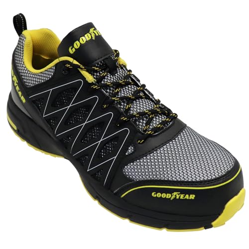 Goodyear GYSHU1502, Zapatillas de Seguridad para Hombre, Negro (Black/Yellow), 45 EU