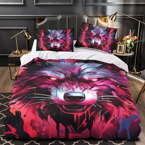 Housse de couette loup en microfibre douce et facile d'entretien