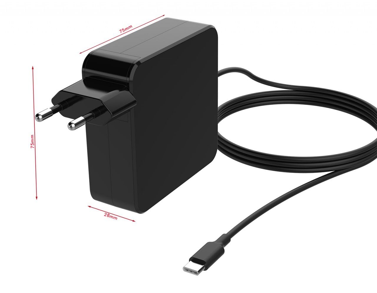Cargador de Portátil Leotec Notebook 65W Type-C/ 1xUSB Tipo-C/ 65W/ Automático/ Voltaje 5-20V