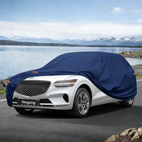 Image of Kaugung Custom Fit SUV Car Cover for Genesis GV70 (2022-2026), Heavy Duty Waterproof All Weather Outdoor Protection, Breathable Full Exterior Cover with Vent, Rain Sun Snow UV Proof