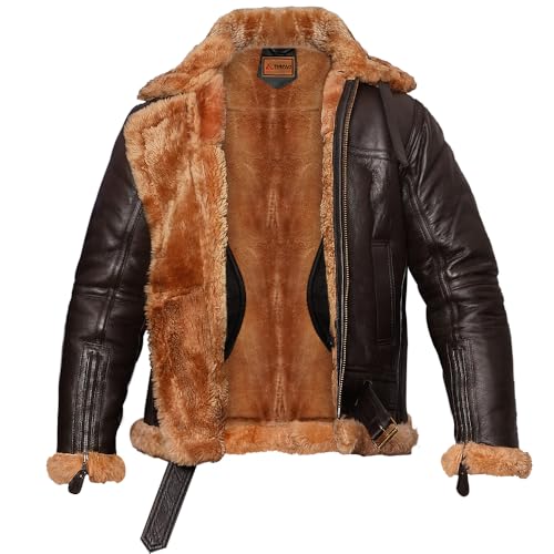 B3 Bomber Jacket B3 Bomber Jacket Real Shearling Men RAF Bomber Ginger Mens Aviator Jacket