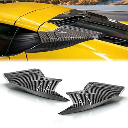 MSIZOY Rear Roof Quarter Intake Port Decoration Trims Rear Engine Compartment Air Intake Scoop Vents Spoiler Accessories Compatible With for 2020-2026 Chevy Corvette C8 Stingray Z51 Z06 E-Ray Coupe