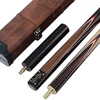 CUESOUL Klassisches Handgefertigtes 57 Zoll 18 Unzen 3/4-Snookerqueue mit Rosenholz-Griffstück und Kunstleder-Etui - 9,5 mm Spitze Snookerqueue-Set(CSSC007)
