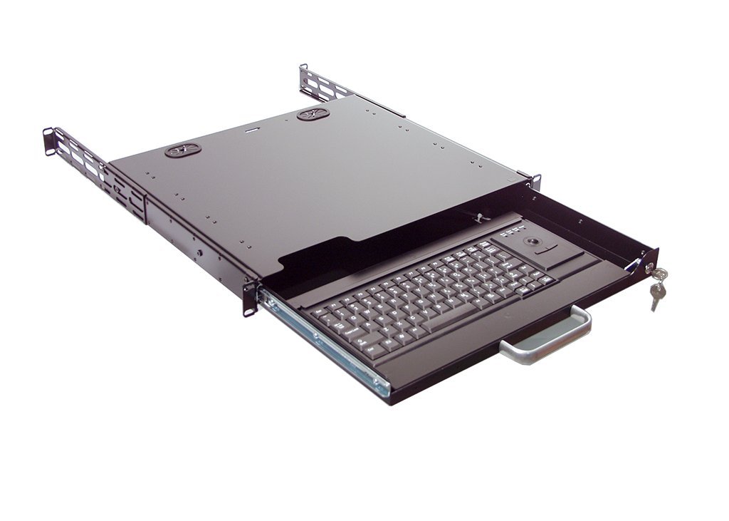 Buy Rack 1U Keyboard Drawer with Compact Keyboard and Track Ball Mouse ...