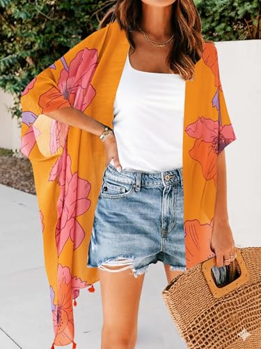 Image of Moss Rose Women Summer Bikini Kimono Bathing Suit Cover Ups for Swimwear