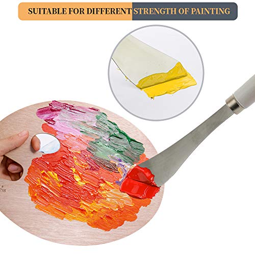 2pcs Painting Knife - Two Palette Knives - Thin and Flexible Art Tools for Oil Painting, Acrylic Mixing, Etc. - Thumbnail 5