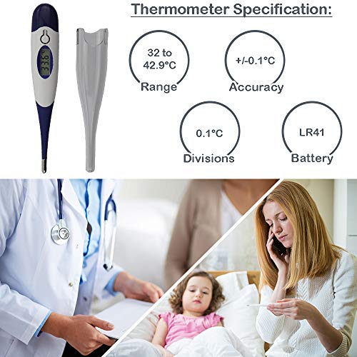 Digital Pet Thermometer for Animal Owners of Dogs Cats Horses Vets Flexible Temperature Probe Includes Veterinary Hobdays Chart - Thumbnail 2