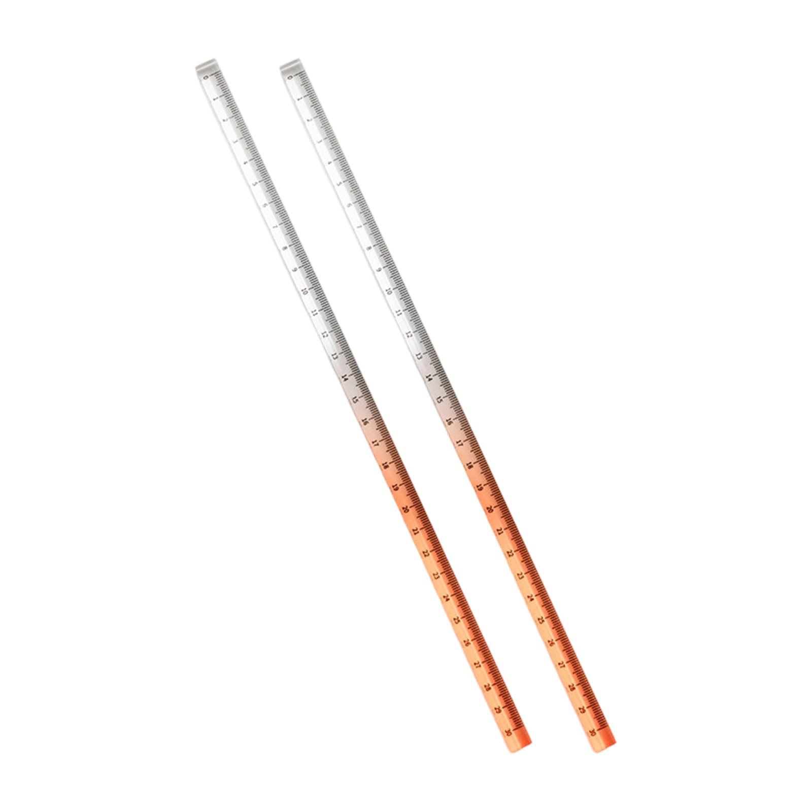 Hsioluted Gradient Cheng 2Pcs Measuring Ruler Set With Inches Centimeters For Classroom Home Offices Colorful Rulers Acrylic Ruler Straight Clear Set
