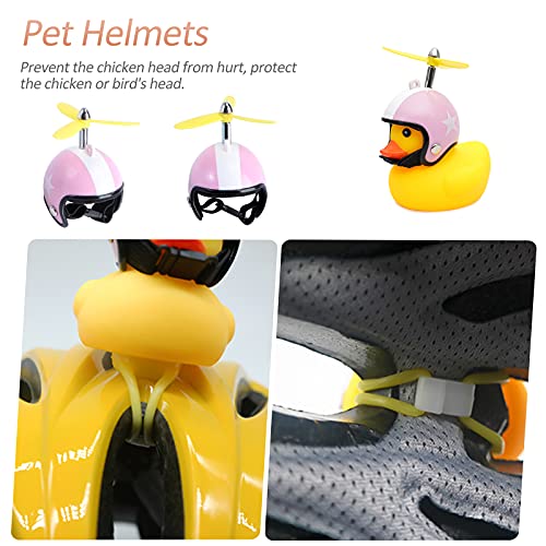 iplusmile Vogel Accessoire 4 Stks Huisdier Kip Helmen Grappige Creatieve Pluimvee Hoeden Kip Veiligheid Hoeden - Afbeelding 6