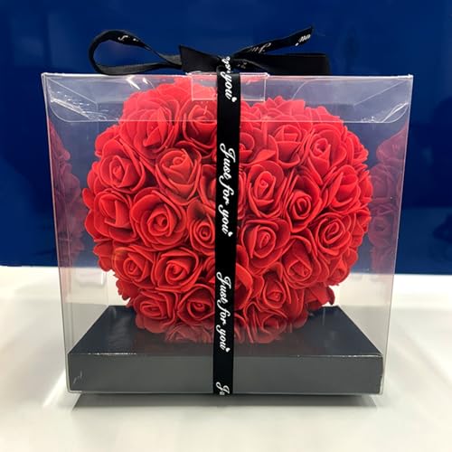 DecorTwist® Heart-Shaped Rose Foam Flower Gift | Valentine's Day, Wedding, Anniversary, Christmas Decor | Romantic Love Simulation Flower for Girlfriend & Home Decoration (Red) 8 51VYeIqAgbL