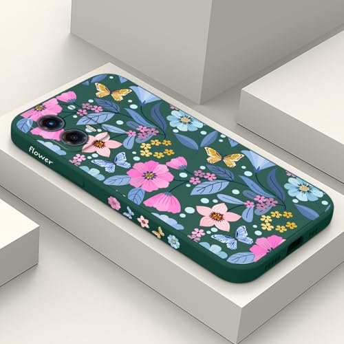 Coque Motorola Moto G 5G 2023 fine et antichoc en silicone vert fleuri