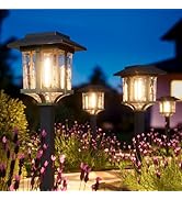 XMCOSY+ Solar Pathway Lights Outdoor, 2-Tone LED Waterproof Garden Outdoor Lighting for Yard Stai...
