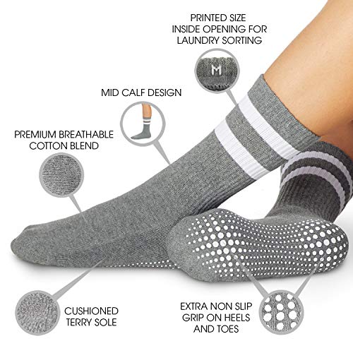 Image of LA ACTIVE Non Slip Yoga Grip Socks - Barre Ballet Pilates Athletic Socks for Men and Women