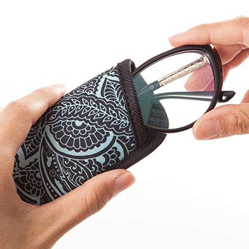 Image of TRIUMPH VISION 3 Pack Reading Glasses Pouch Soft Case Eyeglass Sleeve Slim | Alternative to Bulky Case in bag, Lightweight Lined Padded Protect Optical lens Slip in, Cute Pattern Portable for Daily Use