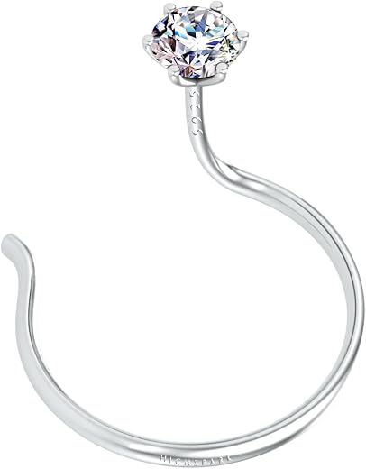 HighSpark 92.5 Sterling Silver Nose Pin for Women | Simple & Elegant Nose Piercing for Women & Girls | Lovely Gift