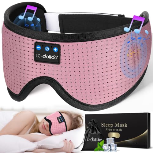 Image of LC-dolida Sleep Mask with Bluetooth Headphones, Sleep Headphones Bluetooth Sleep Mask 3D Sleeping Headphones for Side Sleepers Best Gift and Travel Essential