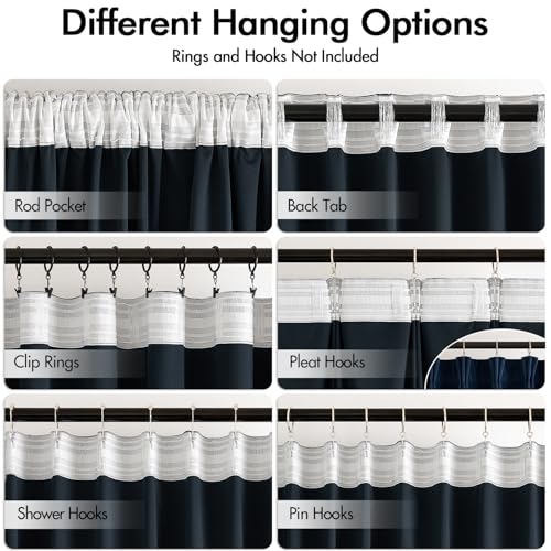 Image of MIULEE Navy Blue Velvet Pinch Pleat Blackout Curtains W52 X L90 Inches | 2 Panels,Luxury,Thermal Insulated,Super Soft,Back Tab & Rod Pocket,for Bedroom Living Room