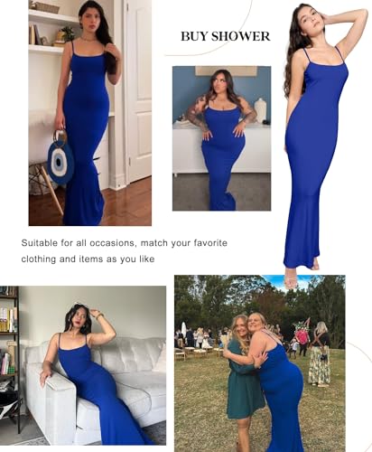 Image of Popilush Maxi Bodycon Dress with Built in Bra, Long Shapewear Dresses | Tummy Control, Floor-length, Formal Occasions, Wedding Guest and Engagement