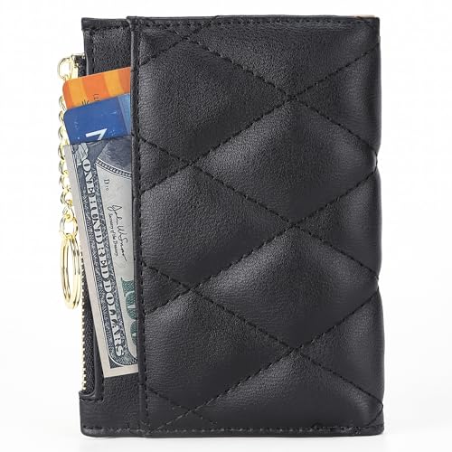 VODIU Women's Short Purse Leather Medium Wallet Leaf Bifold Card Coin Holder Small Purses Buckle Zipper Clutch2