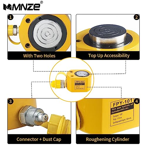 Image of 10T 11mm /0.43 inch Stroke Hydraulic Cylinder Jack Sets Mini Hydraulic Ram Jack Porta Power Kits Retract Automatically Split Hydraulic Single Acting Lifting Cylinders with CP-180 Hydraulic Hand Pump