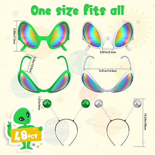 Lunettes Alien pour photobooth manquant d'accessoires amusants pack économique de 48 - 6